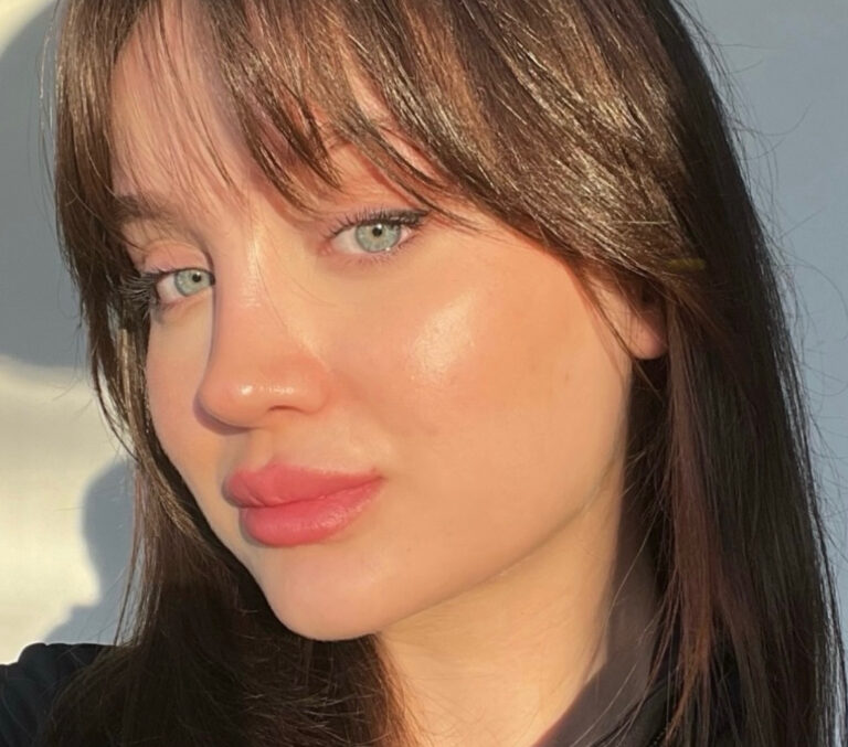 Close-up of a woman's face and eyes