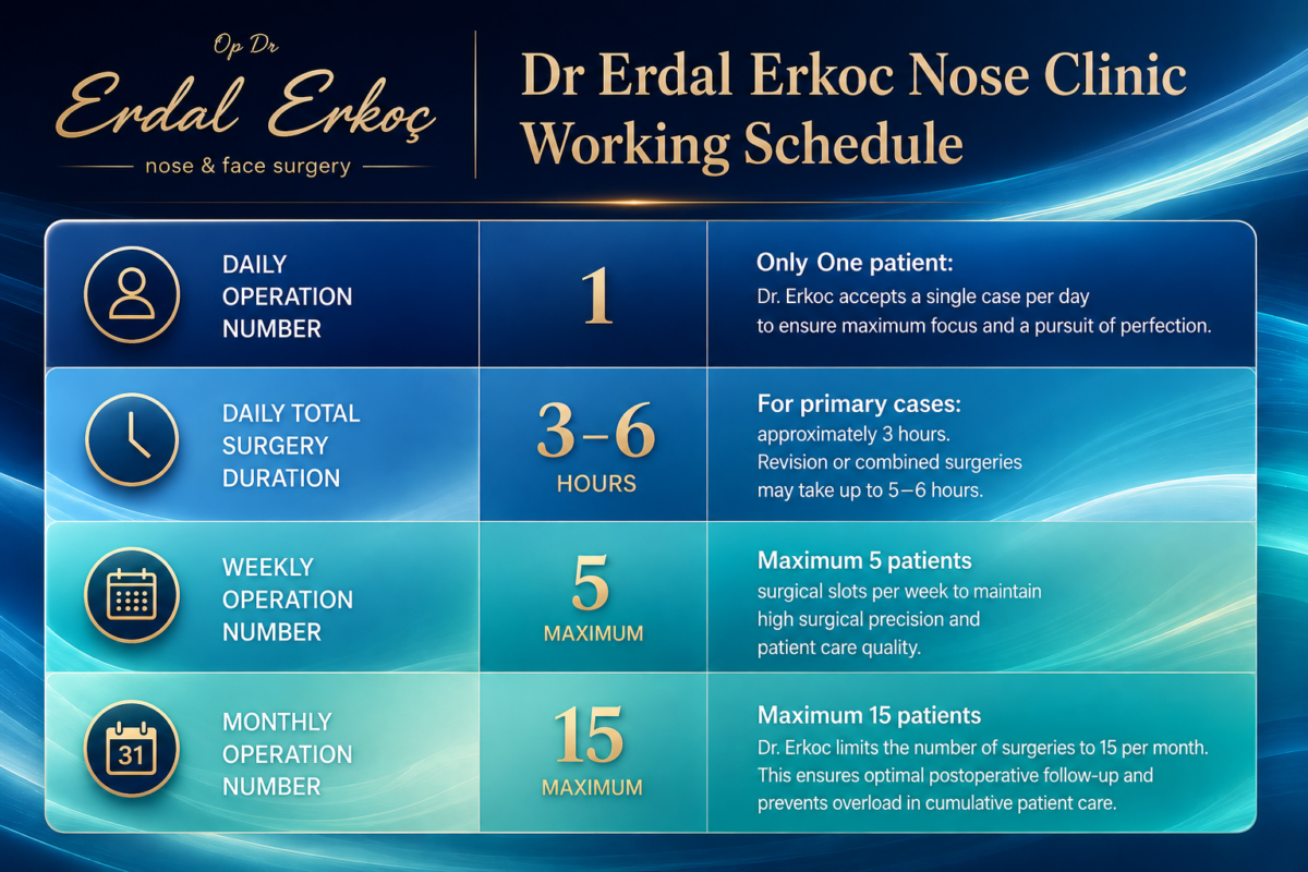 Dr Erdal Erkoc's Rhinoplasty Surgery schedule