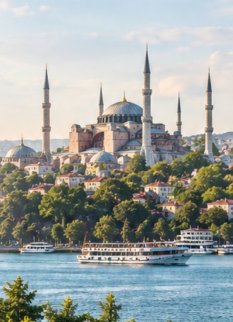 Boğaz üzerinde İstanbul silüeti